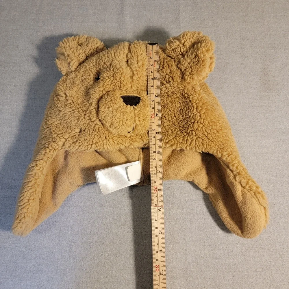 Baby Gap Bear Trapper Hat Toddler M/L Tan Excellent Sherpa Fleece Earflap Beanie